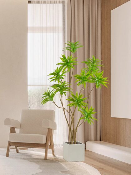 Simulated Green Plants, Fake Flowers, Lily Bamboo Plants, Potted Plants, Living Room Tv Cabinet, Floor-Standing High-End Decoration, Artificial Tree Flower Ornaments