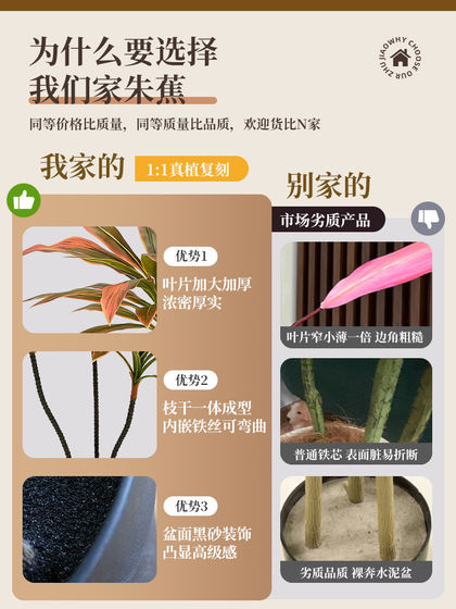 Artificial Green Plant Banana Tree Decorative Floor-Standing Large Potted Plant for Living Room, Trendy Light Luxury Faux Green Plant