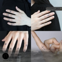 Eight hundred clouds hand-painted dark fingers XX cross Joker cross cross fingers forehead collarbone ankle tattoo stickers