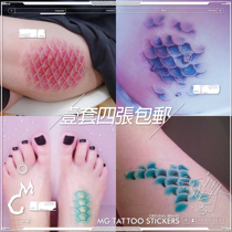 Limited time promotion Mermaid Scales Collection Beautiful Sexy Resort Cover Swimsuit with tattoo sticker