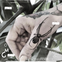 MG TATTOO Black Spider dark alternative finger Tiger Mouth back neck Joker pattern TATTOO sticker