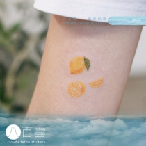 MGs hand-painted eight hundred clouds tattoo stickers fruit system yellow lemon sunshine girl mini fresh tattoo stickers