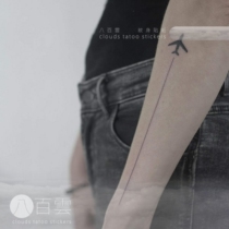 MGs eight hundred clouds tattoo stickers Nordic simple personality color straight plane line Tide brand tattoo stickers