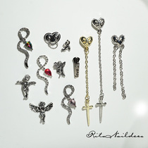 RITA nail New Punk Diably Black Angel Love Spicy Girl Chain Alloy Accessories Cross Y2K