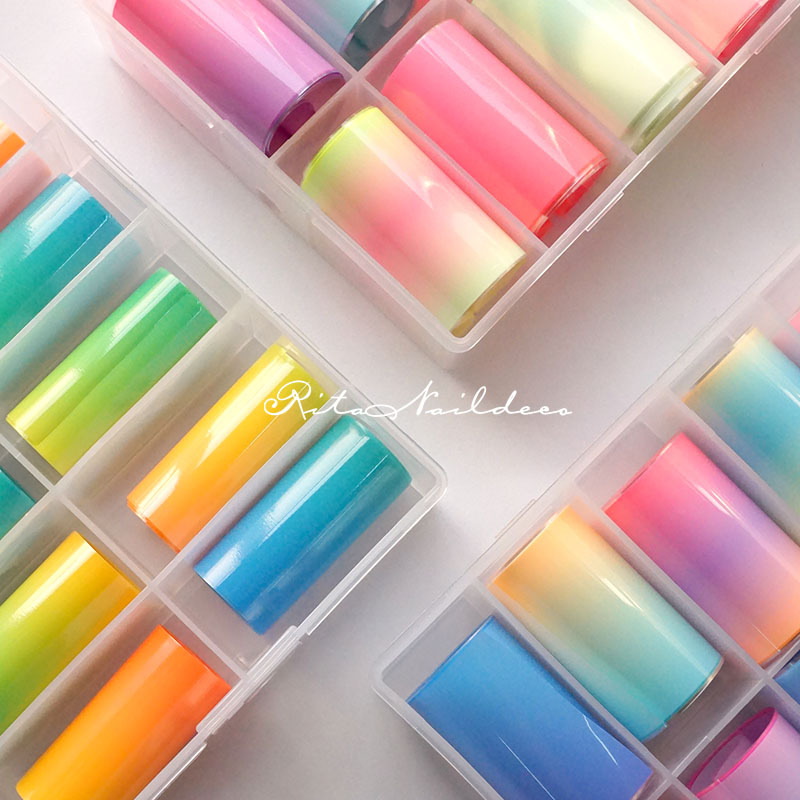 Ritanail Fluorescent Candy Color Neon Transfer Paper Set  European and American Nail Harajuku Style Manicure
