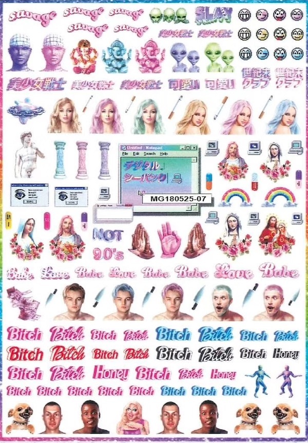 RITA manicure sticker Kai teacher co-branded cartoon hot girl steam wave European and American avatar domestic nail stickers