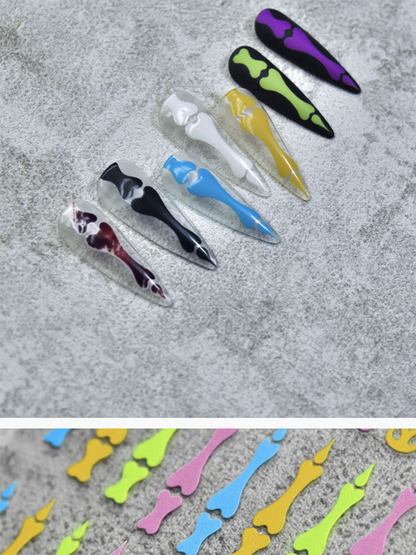 Ritanail Hand Bone European and American Style Bone Halloween Funny See-Through Style Thin Fit Nail Stickers Skull