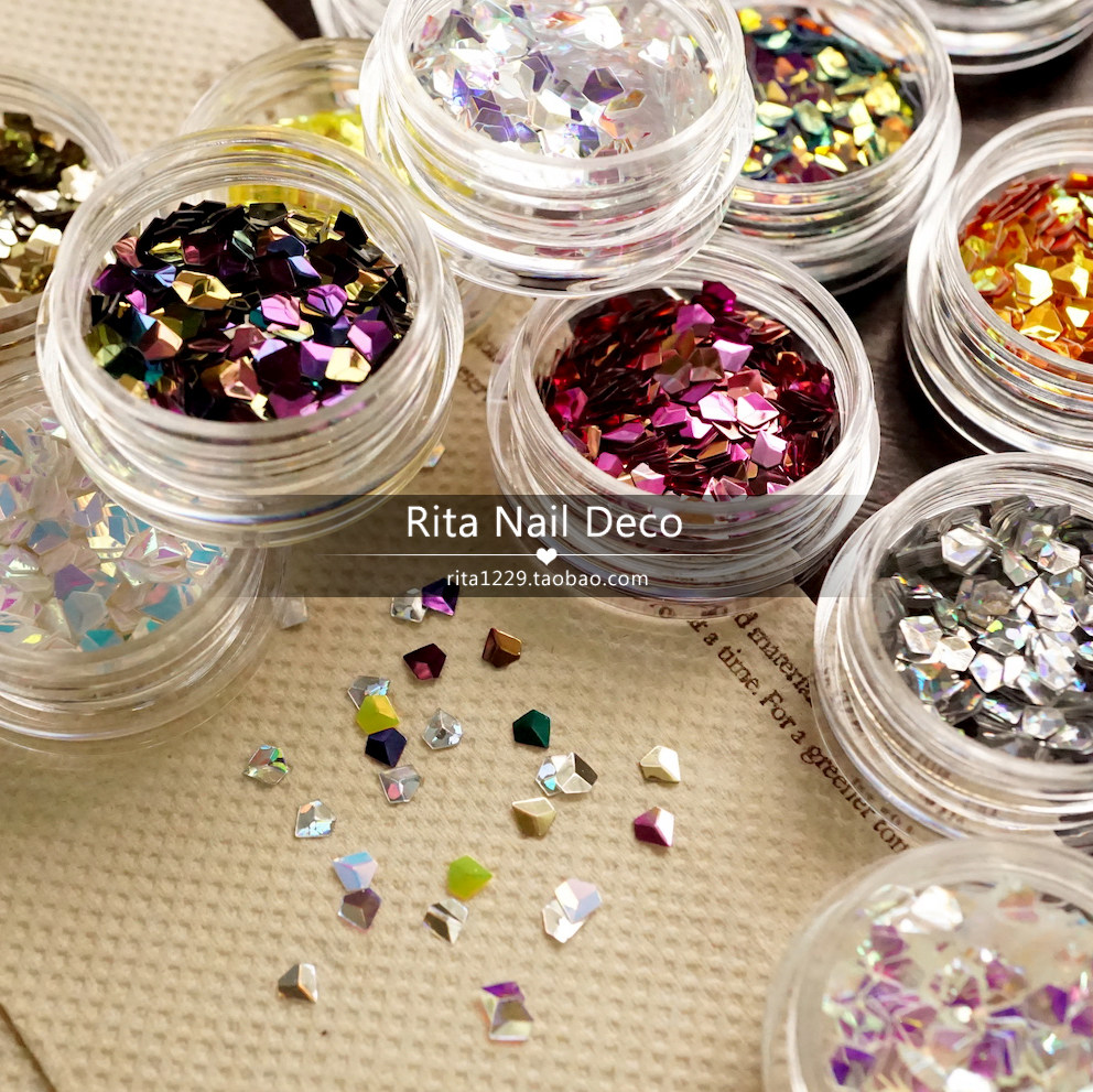 12色套盒3mm钻石立体亮片进口美甲指甲饰品新款光疗甲油胶闪片