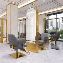 LED intelligent touch hair salon mirror table floor-to-ceiling hair cutting hot-dyed mirror barber shop Simple hair salon special double-sided