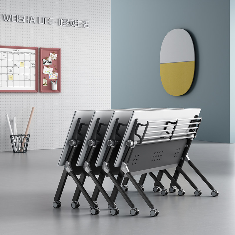 Training table and chair combination mobile desk long table education institution stitching conference table folding training table desk