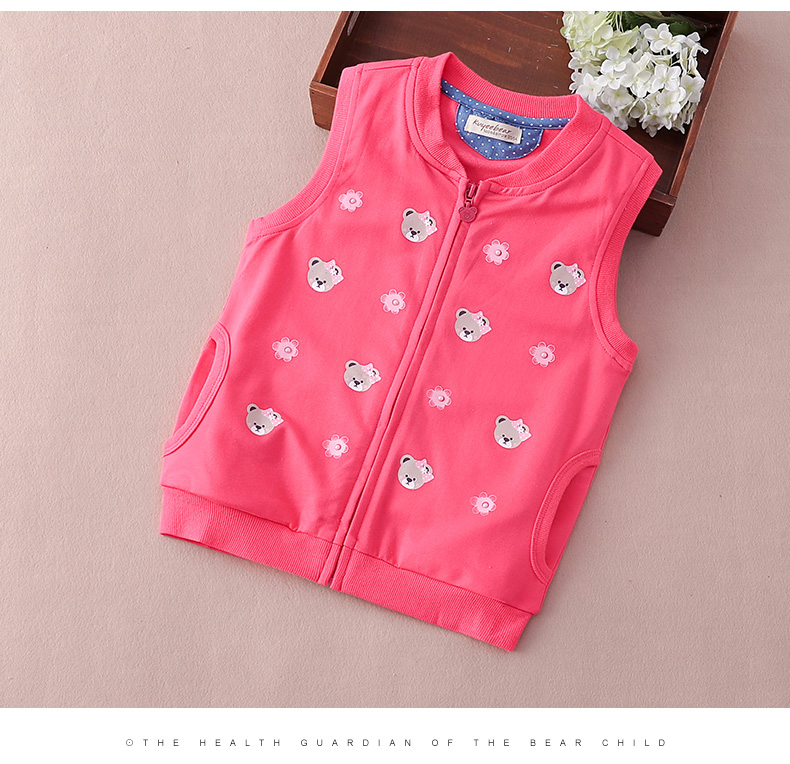 Áo vest nữ mùa xuân và thu 2018 phiên bản Hàn Quốc mới của áo vest bé đầu thu cotton mỏng áo len ấm áp áo len ấm áp thủy triều gile đẹp bé trai bé gái