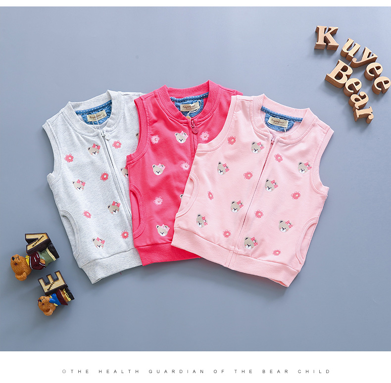 Áo vest nữ mùa xuân và thu 2018 phiên bản Hàn Quốc mới của áo vest bé đầu thu cotton mỏng áo len ấm áp áo len ấm áp thủy triều gile đẹp bé trai bé gái