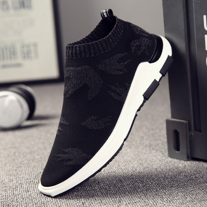 Summer breathable weaving sports men's shoes Young one foot shoes anti-slip running shoes embroidery lazy mesh tide