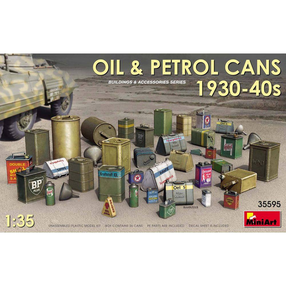 JZ assembly model MiniArt 35595 1 35 oil barrels petrol buckets 1930-40