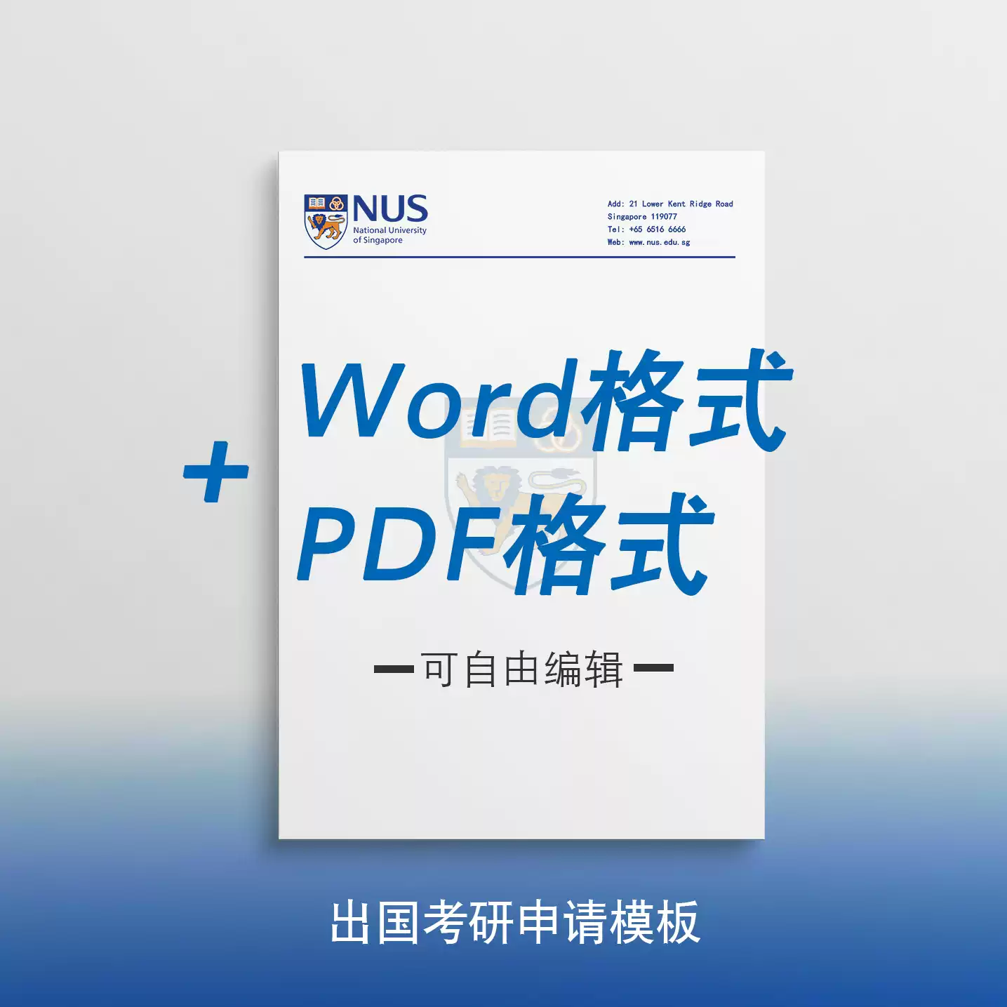 新加坡国立大学抬头信纸 出国申请专用A4打印纸100张-Taobao-Tmall