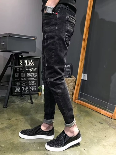 Осенние японские джинсы, мужские эластичные штаны, облегающий крой