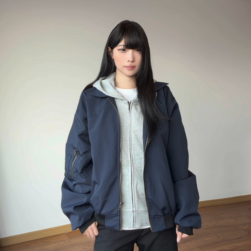 Polik American-Style Cleanfit Flight Crew Jacket, Unisex