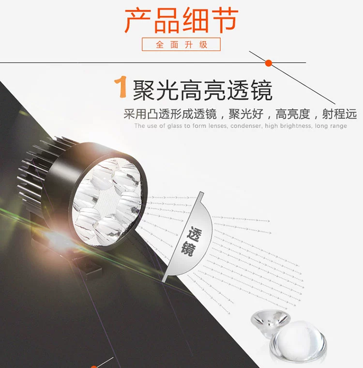 Đèn xe đạp điện siêu sáng pin xe máy 12 v led xe máy đèn pha ngoài rogue đèn - Đèn xe máy