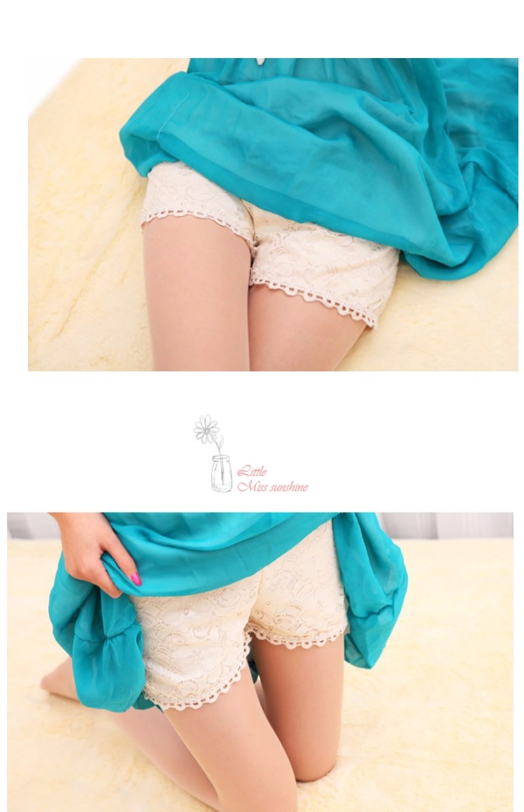 [Đặc biệt hàng ngày] ren ba điểm quần an toàn đôi xà cạp chống ánh sáng hoa quần short bảo hiểm quần quần sooc đẹp cho người béo