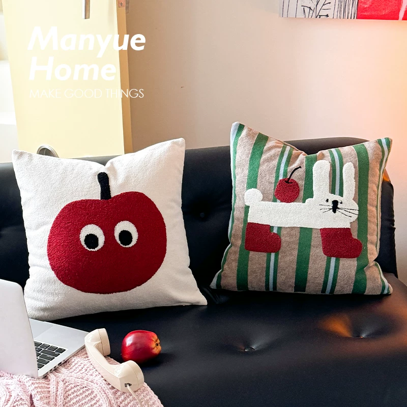 Крупная домашняя подушка-подголовник с вышивкой Cranyue Home Dopamine, декоративная подушечка для спальни, без сердцевины