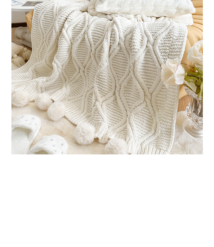 Manyue Home Ins Network Red Same Type Plush Knitted Blanket Nap Cover Blanket Office Air Conditioning Blanket Bedroom_voghion.com