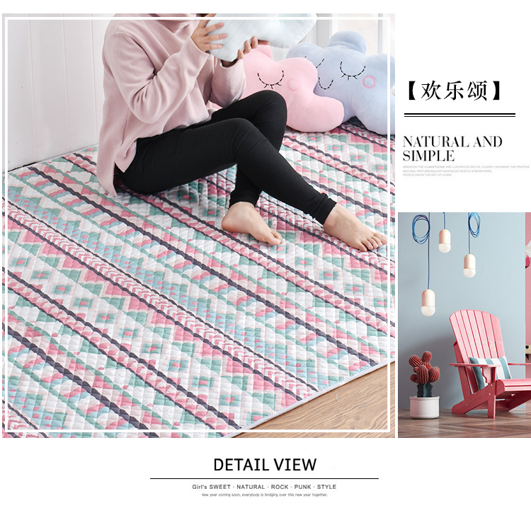 Bắc âu vải cotton thảm phòng ngủ bàn cà phê cạnh giường ngủ mat bò tatami thảm non-slip cotton máy có thể giặt