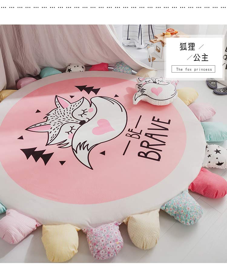 Ins Bắc Âu cotton đơn giản bóng phòng ngủ cửa sổ phòng ngủ trẻ em leo mat vòng phòng khách thảm lều giường nệm
