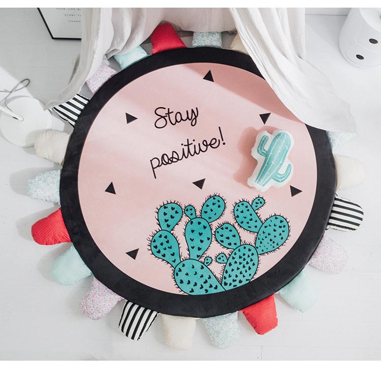 Ins Bắc Âu cotton đơn giản bóng phòng ngủ cửa sổ phòng ngủ trẻ em leo mat vòng phòng khách thảm lều giường nệm