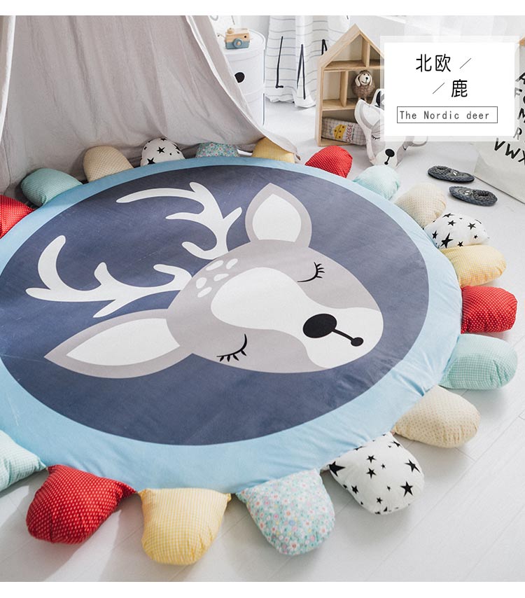 Ins Bắc Âu cotton đơn giản bóng phòng ngủ cửa sổ phòng ngủ trẻ em leo mat vòng phòng khách thảm lều giường nệm