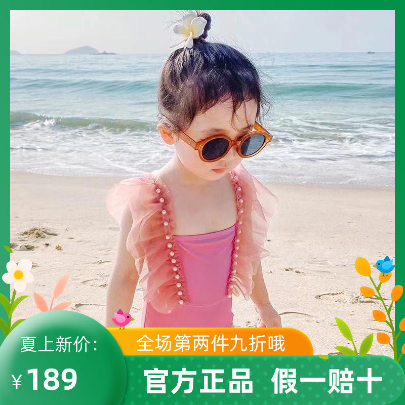 Current Bara girl swimsuit girl baby quick dry summer swimsuit suit dress children swimsuit