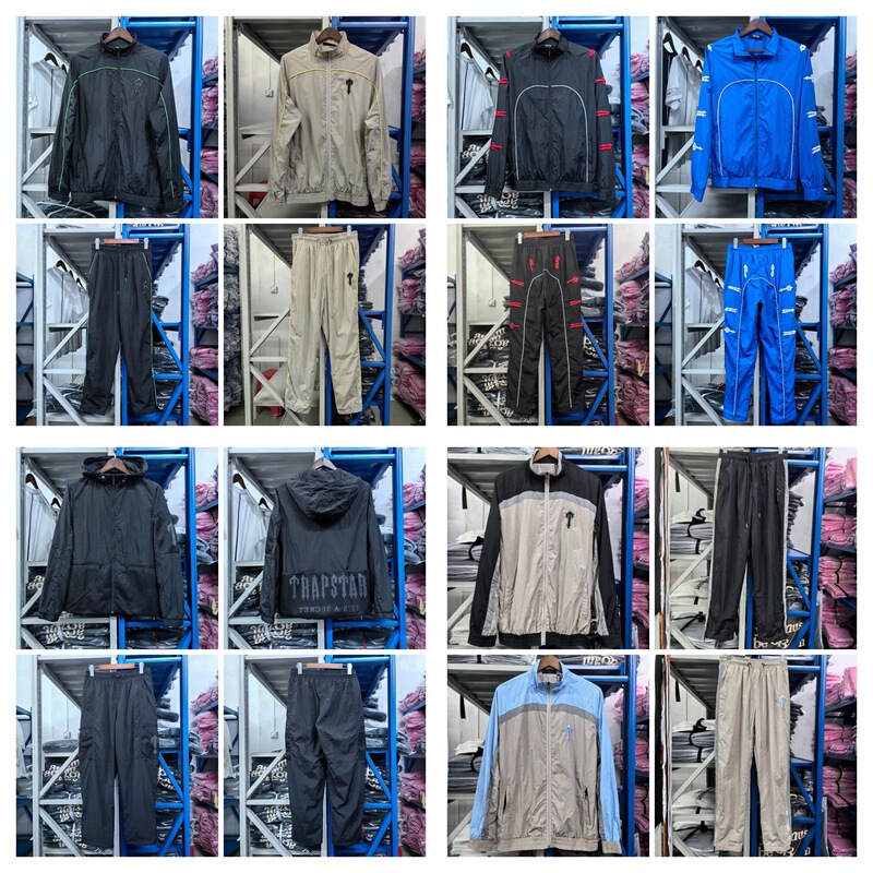 Trendy Brand Trapstar Embroidered Jacket Spring and Autumn Thin Jacket Casual Loose Coat Pants Set for Men