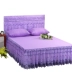 Hàn Quốc màu tím ren đơn dày sản phẩm bông giường bedspread váy phong cách ba mảnh giường bìa trượt giường đơn - Váy Petti