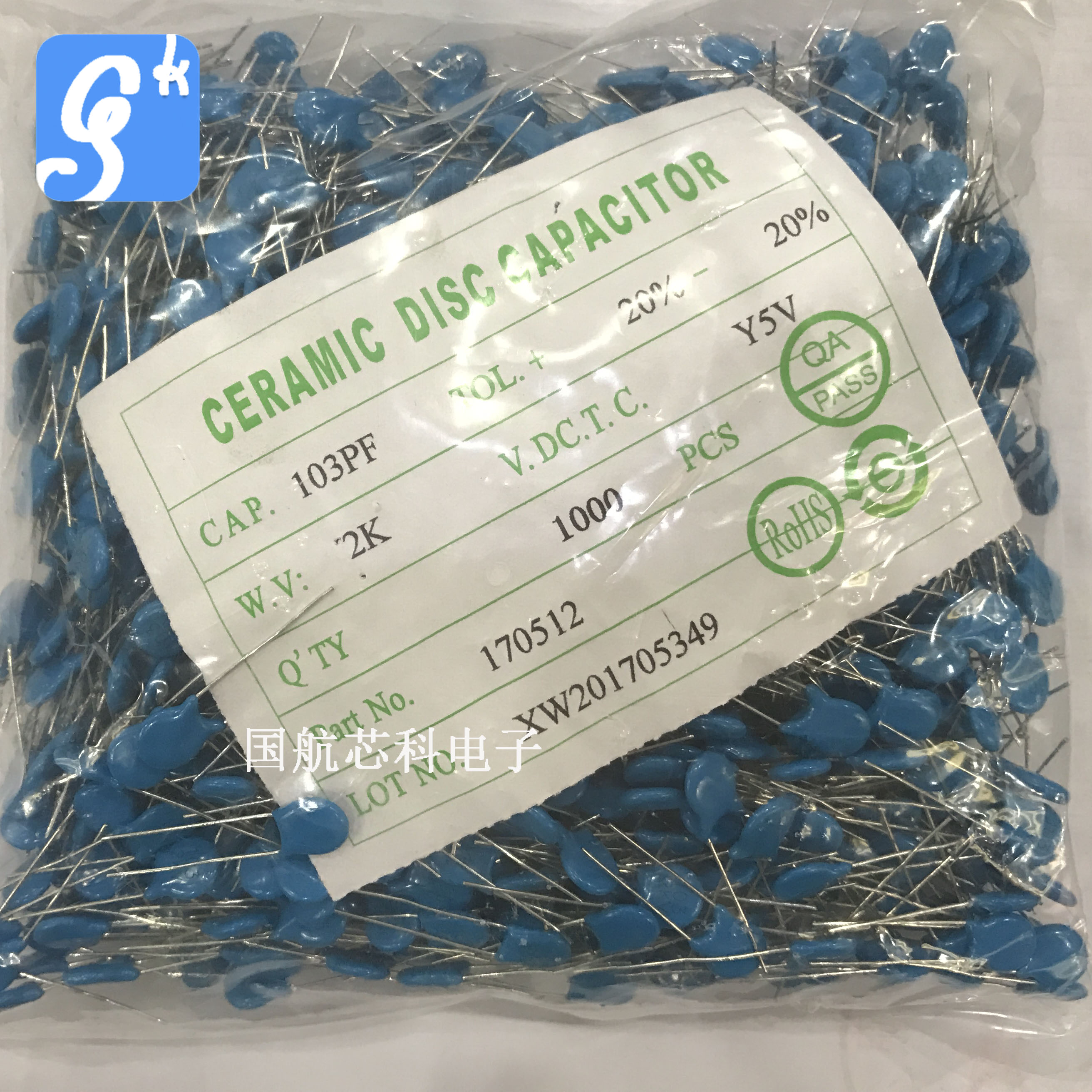 103PF 103PF 103 2KV 2000V Y5V 20% Precision plug-in high pressure porcelain sheet capacitive original