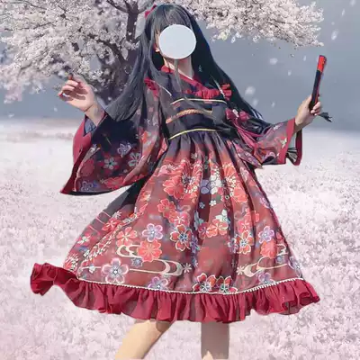 Original genuine Japanese style lolita skirt Chinese elements Chinese style national style rose flower love lolita princess skirt