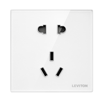 Leviton Hawaii white five-hole socket porous with switch tempered glass panel 86 type home concealed installation