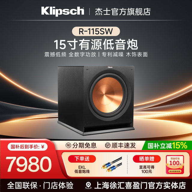 Klipsch R-115SW 15-inch active subwoofer speaker home theater