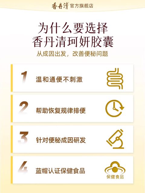 Xiangdan Qingkeyan Capsules for Constipation Relief and Bowel Movement, 16 Capsules, Official Genuine Product for Middle-Aged and Elderly People