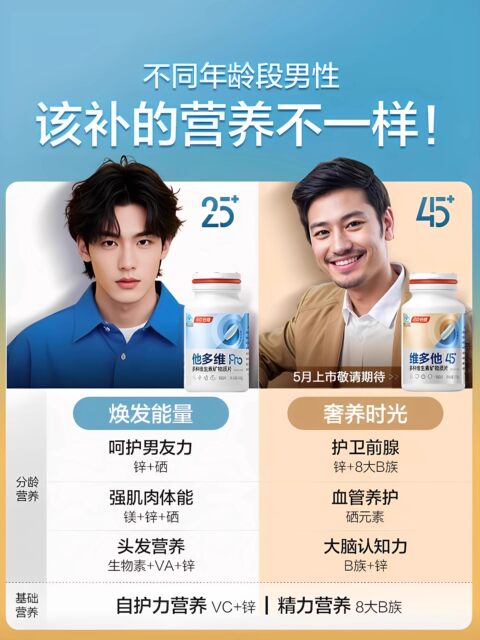 Tomson By-Health Men's Multivitamin B Complex Double Layer Tablets with Vitamin C, Calcium, Zinc, Magnesium, and Selenium Genuine Product