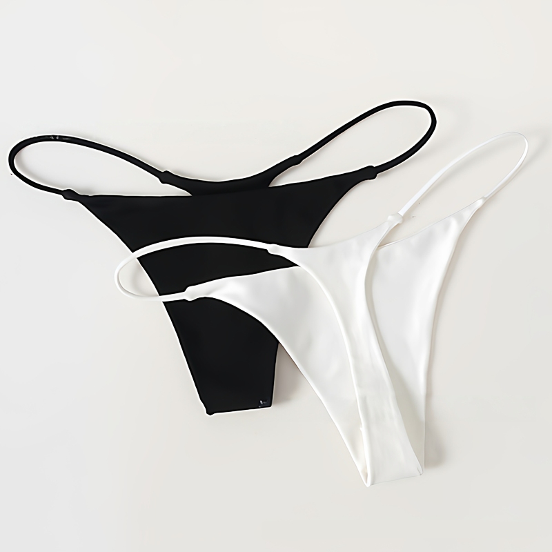 Thin Strap Sexy Thong Low-Waist Seamless Double-Layer Bikini Women's T-Shaped Underwear