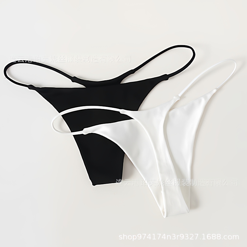 Thin Strap Sexy Thong Low-Waist Seamless Double-Layer Bikini Women's T-Shaped Underwear Thin Strap Sexy Thong Low-Waist Seamless Double-Layer Bikini Women's T-Shaped Underwear