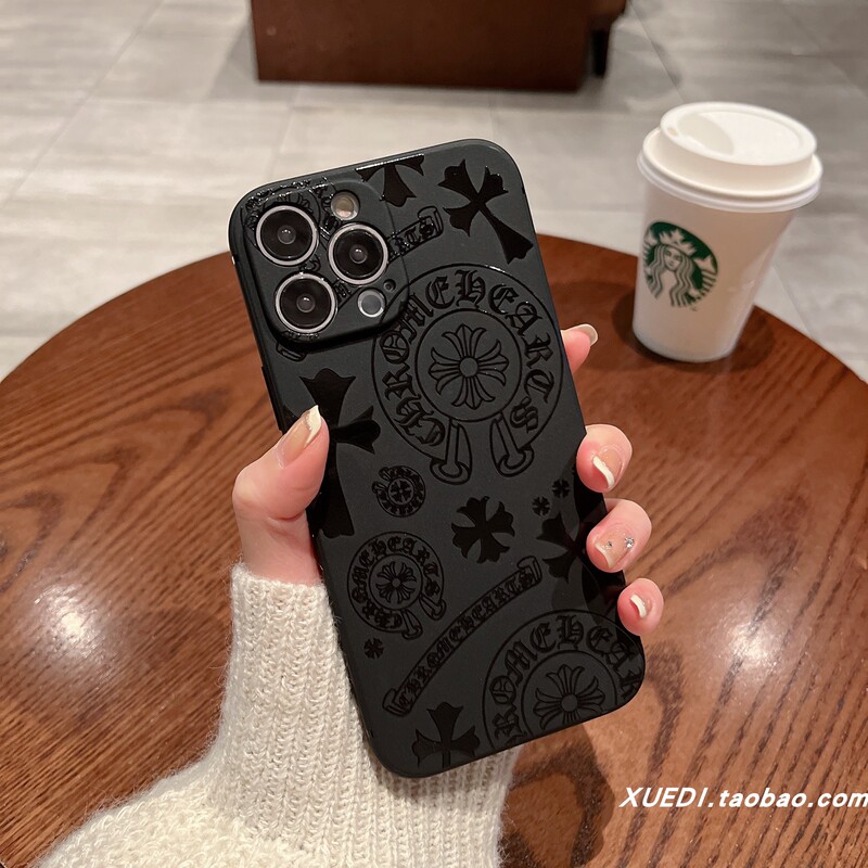 Trendy Dark Style Chrome Hearts Phone Case for iPhone 17 Pro Max, New Apple 16 Model, Niche High-End Feel for 15, Full-Cover Silicone Matte Protective Case for 14, Personalized Fashion for Men and Women, Shockproof Trendy Dark Style Chrome Hearts Phone Case for iPhone 17 Pro Max, New Apple 16 Model, Niche High-End Feel for 15, Full-Cover Silicone Matte Protective Case for 14, Personalized Fashion for Men and Women, Shockproof