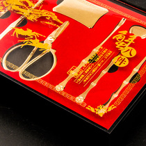 Crab eight pieces of stainless steel gold plated crab tool crab crab artifact crab clamp needle gives people a gift