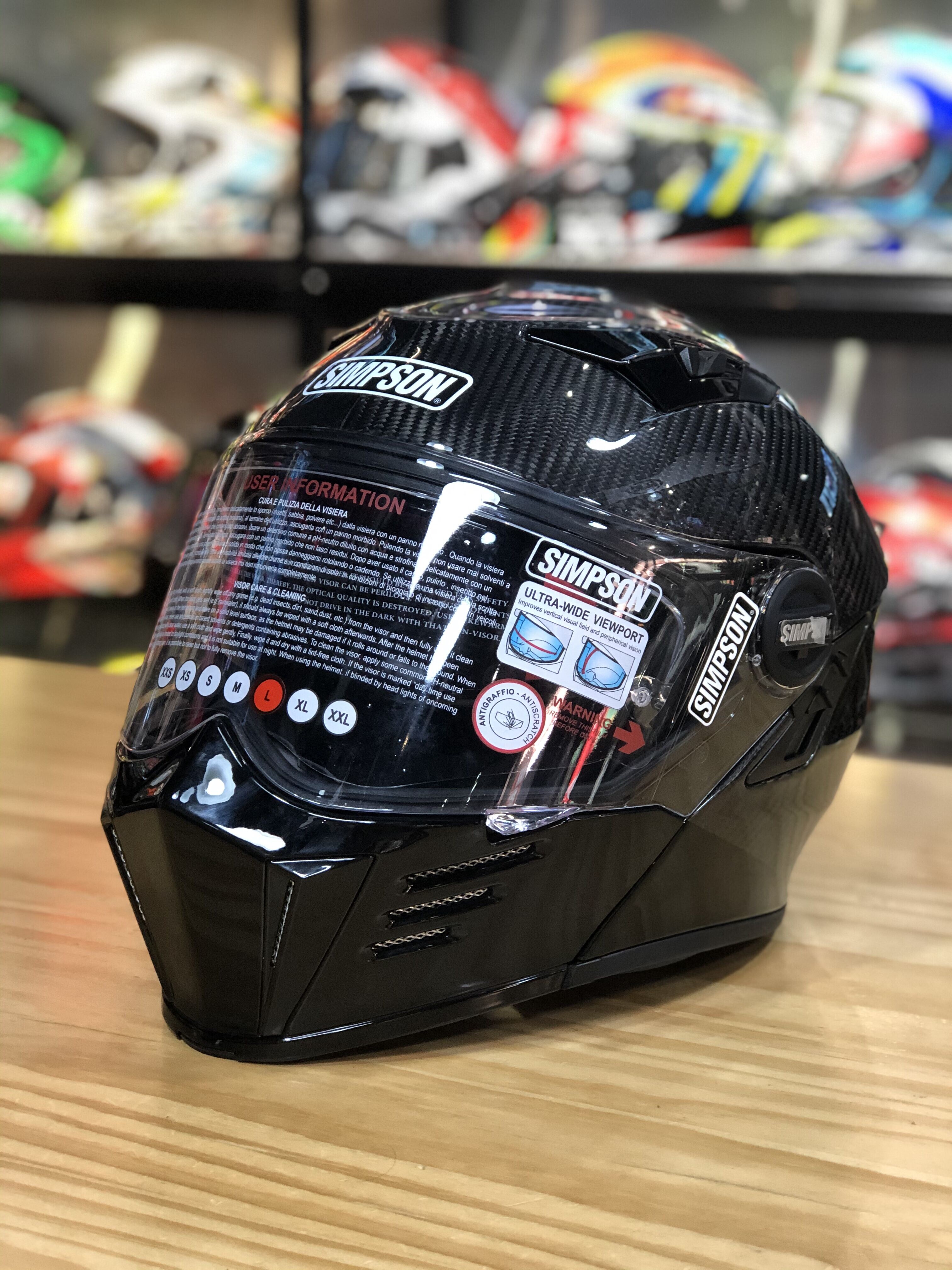 Simpson simpson m30 カーボンファイバー レトロ ヘルメット