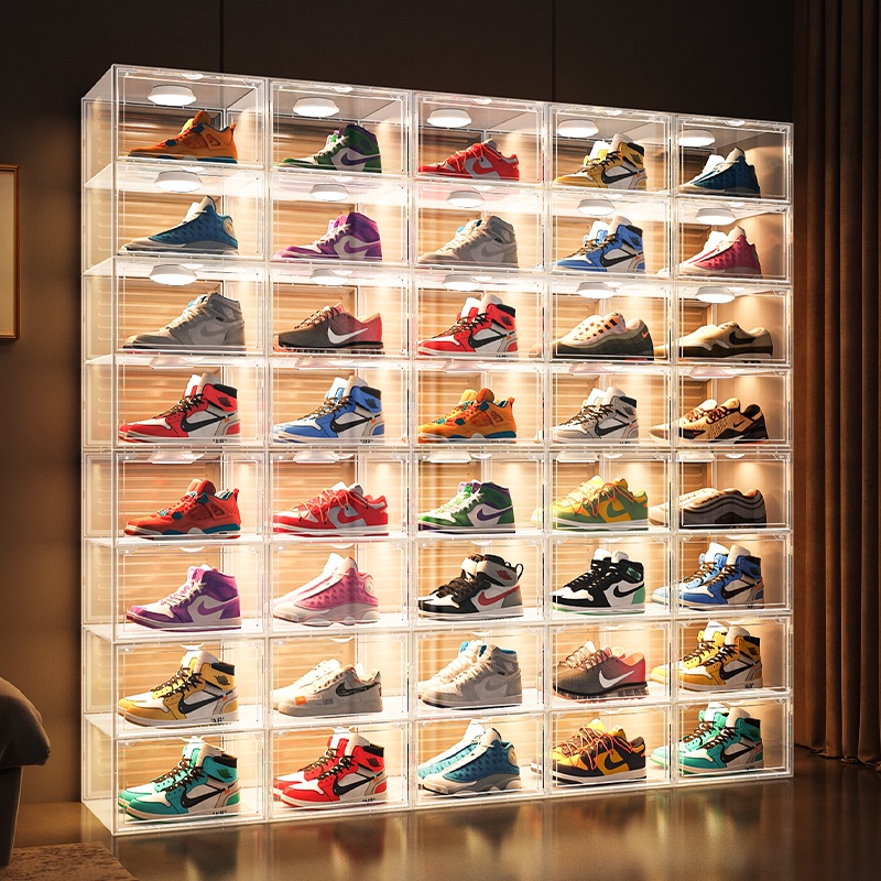 Shoe Box Storage Box, Shoe Storage Organizer, Sneaker Storage Solution for Home Use, Large Capacity Transparent Shoe Cabinet, Shoe Wall, Shoe Rack, Display Cabinet