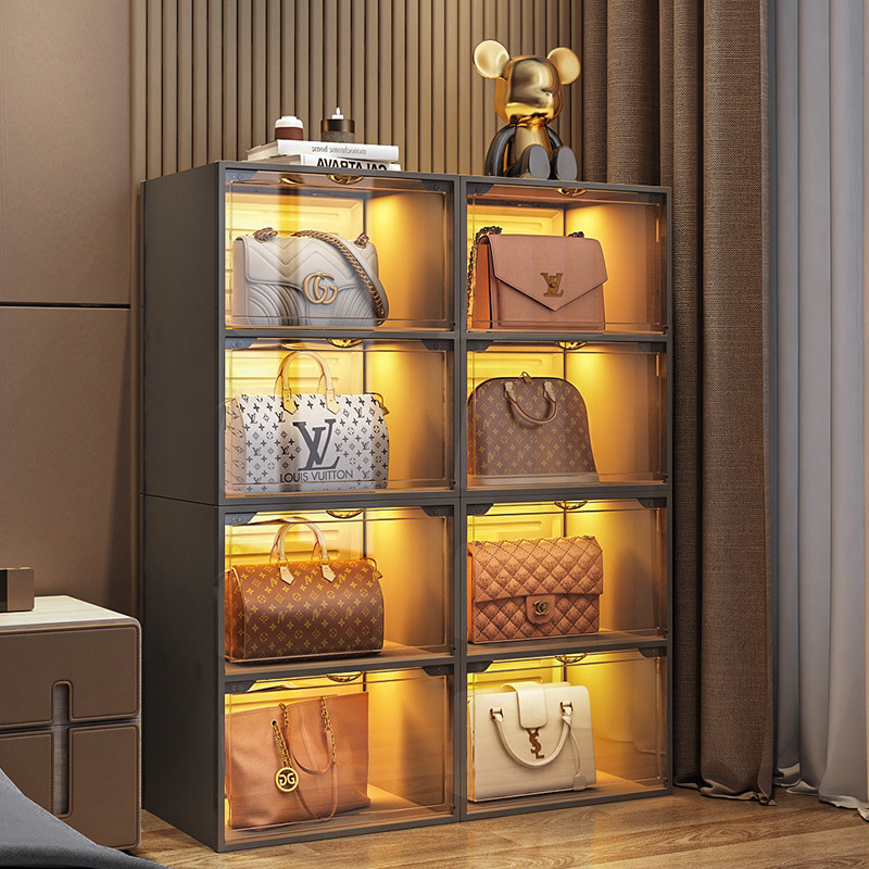 Bag containing shelving depository for display case Placing Package Bag's shelving household dust-proof transparent floor containing box-Taobao