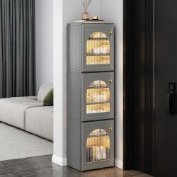 Installation-free shoe cabinet small narrow home door new transparent multi-layer shoe rack corridor balcony dust-proof storage cabinet shoe box