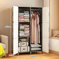 [▼ Обновление с ногами шкафа] Толстые 6 дверей 1 висящий серого белого цвета (пылепроницаемый и влажный и легко чистить)