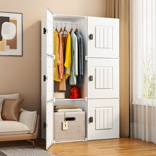 Гардероб Дом спальня прочная прочная детская сборочная аренда общежития Дом для хранения шкафа пластик простой гардероб