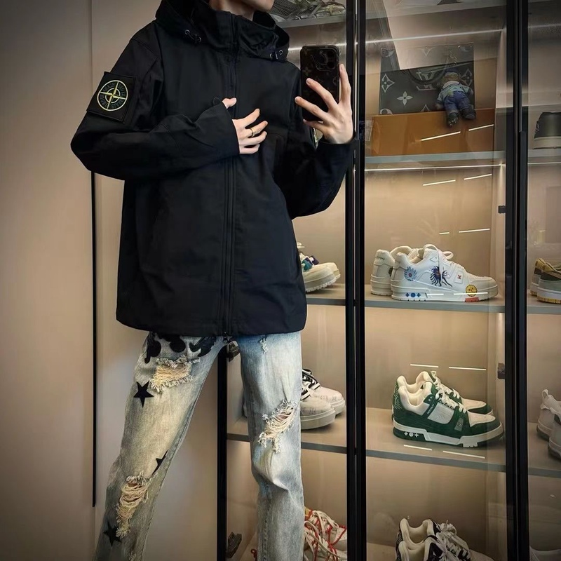 Autumn New Trendy Brand Detachable Compass Armband Windproof Jacket for Men Versatile Casual Top