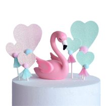 New dream flash powder hipster love tassel pompom cake decoration plug-in